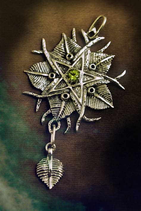 Green Witch Amulet With A Peridot Gemstone 925 Sterling Etsy