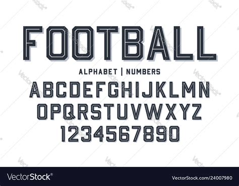 Sport Style Font Football With Lines Royalty Free Vector