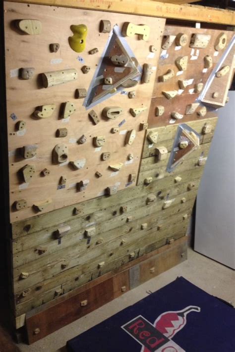 My Homemade Bouldering Wall In My Garage With Wooden