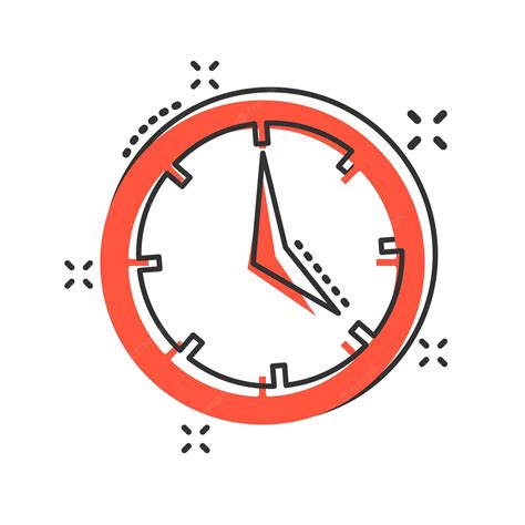 Premium Vector Real Time Icon In Comic Style Clock Vector Cartoon
