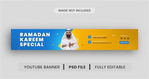 Premium Psd Ramadan Kareem Youtube Banner Template Design
