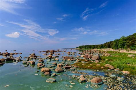 Baltic Sea Coast Beautiful Sea Shore With Blue Water Gulf Of F