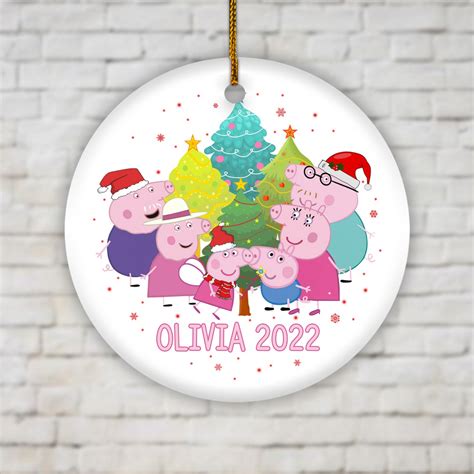 Peppa Pig Characters Christmas Ornament Personalized Peppa Etsy