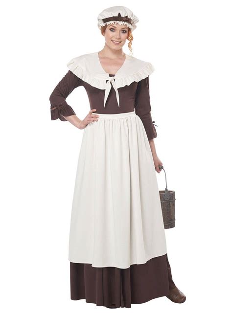 Kostüme Ladies Long Medieval Maid Peasant Villager Fancy Dress Costume Outfit Plus Size