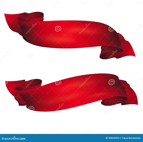 Wavy Red Banners Vector Set Stock Vector Illustration Of Design