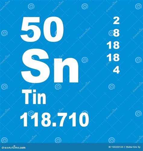 Periodic Table Of Elements Tin Stock Illustration Illustration Of