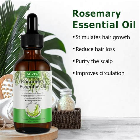 Aliver Pure Rosemary Essential Oil For Hair Growth Dry Scalp Care 60ml202floz