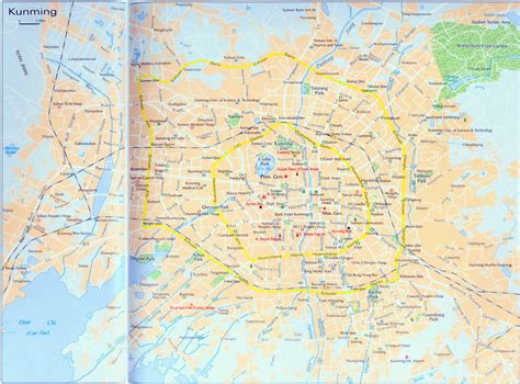 All Around Kunming City Map Map Of Kunming Kunming Tours Kunming