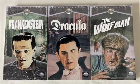 Classic Monster Movie Vhs Lot Bundle Frankenstein Dracula The Wolf Man Picclick