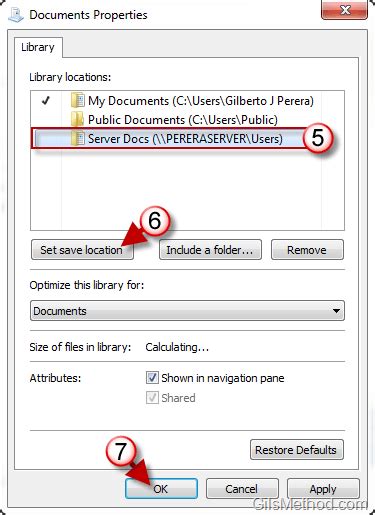 How To Change The Default Library Location In Windows 7