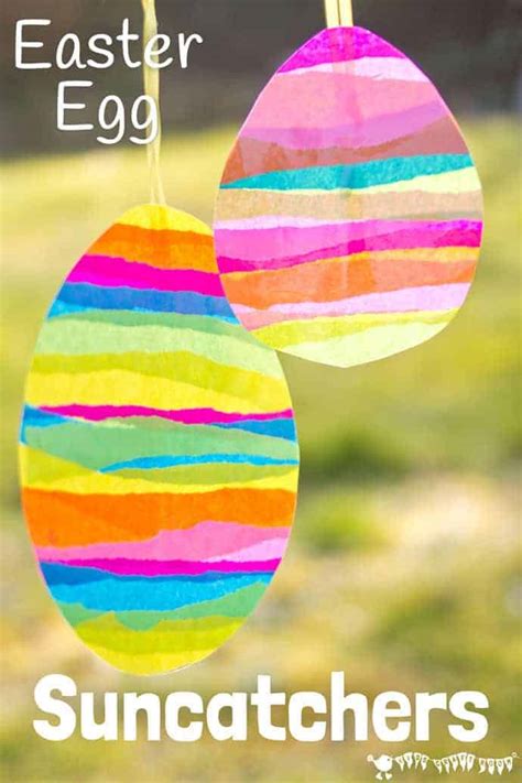 Easter Egg Suncatcher Craft With Tissue Paper Kids Craft Room