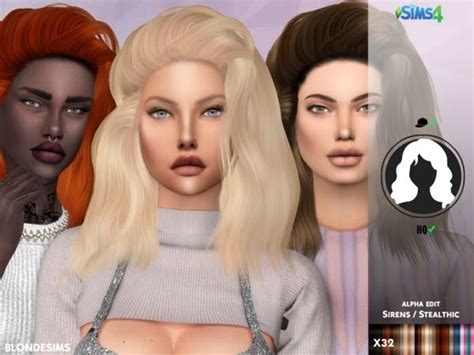 Stealthic Sirens Alpha Edit Blonde Sims Cabelo Sims Cabelo Lindo