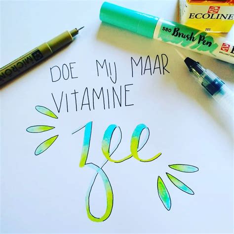 Vitamine Zee Handlettering Zomer By Kaartje Van Mies Handlettering