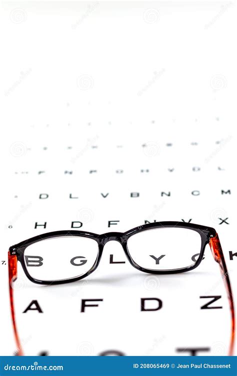 Eye Chart On Tablet And The Glass With E Standard Logarithm Eyesight