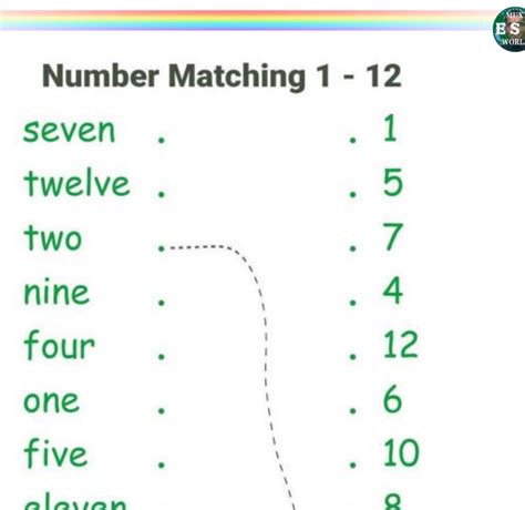 Matching Numbers Worksheet Muxi Esl World