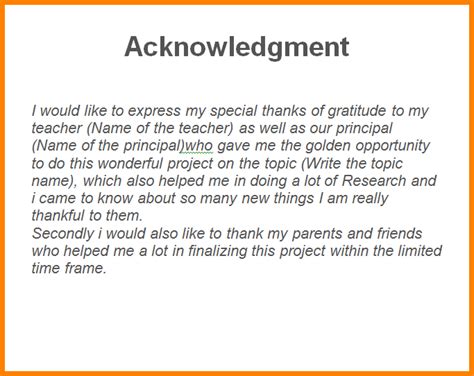 Example Of Acknowledgement For Report Sonia Payne