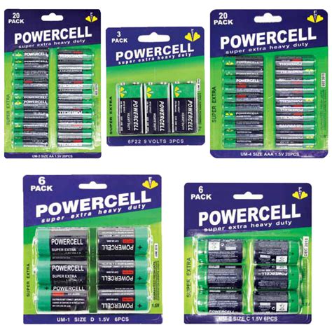 Powercell Aa Aaa C D 9v Batteries Battery Toys Remotes Cameras