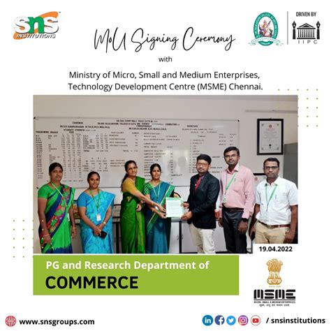 College News Mou With The Ministry Of Msme Chennai