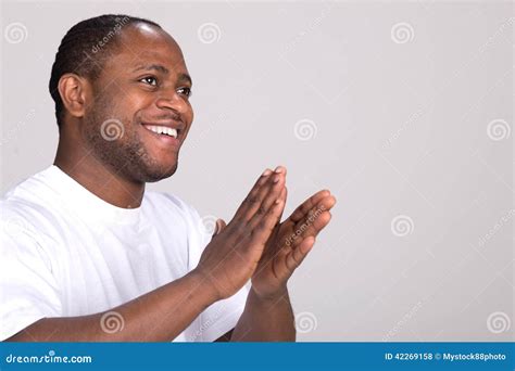 Handsome Black Man Clapping Hands Stock Photo Image 42269158