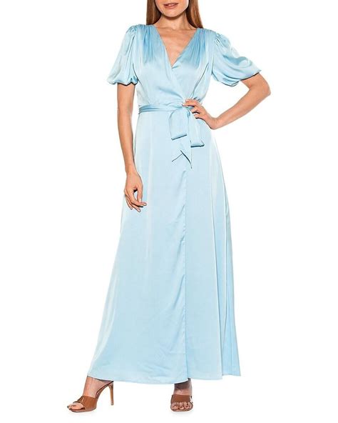 Alexia Admor Synthetic Mikayla Wrap Maxi Dress In Blue Lyst