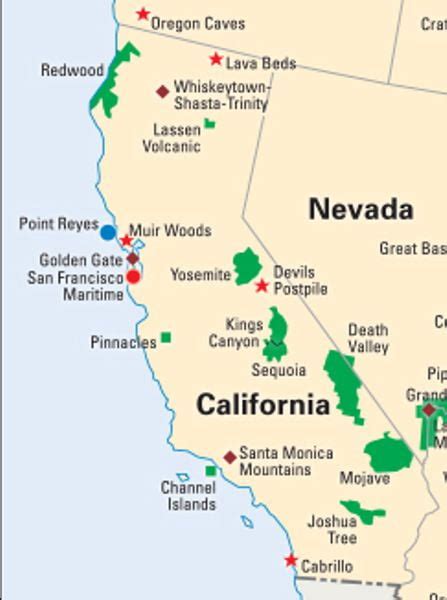 Map Of California National Parks World Map