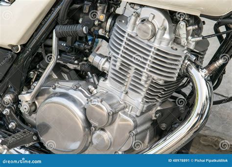 Closeup Of Chromed Motorcycle Engine Stock Image Image Of Machine Vehicle