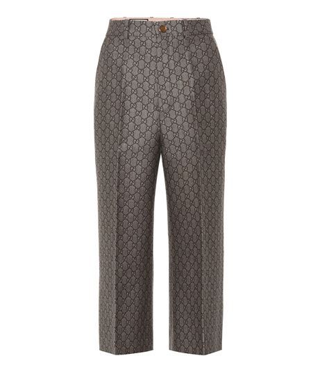 Gucci Gg Jacquard Pants In Brown Lyst