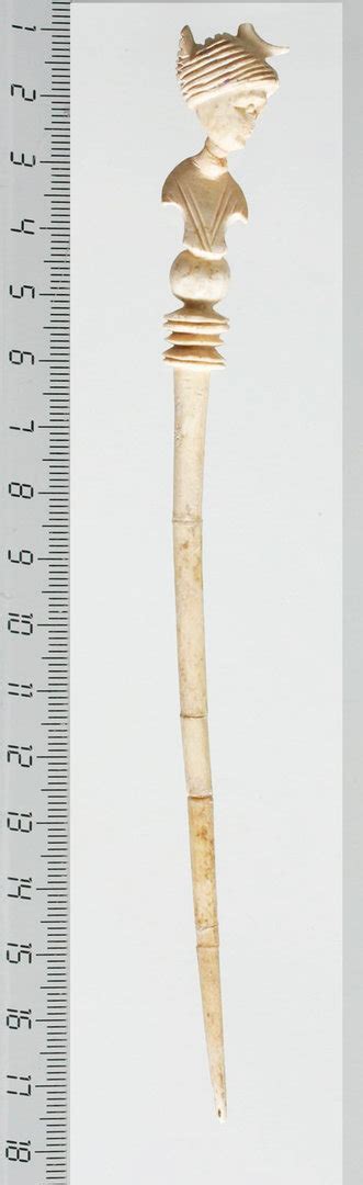 Big Roman Bone Hairpin Or Stylus With A Woman Bust Alesia Via T