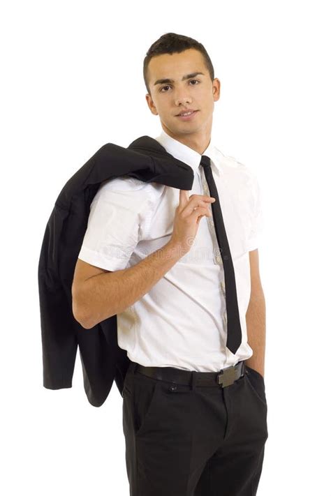 Business Man Holding His Jacket Over His Shoulder Stock Photography
