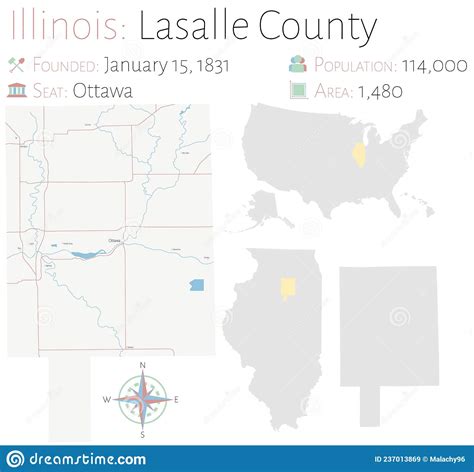 Map Of Lasalle County In Illinois Stock Vector Illustration Of