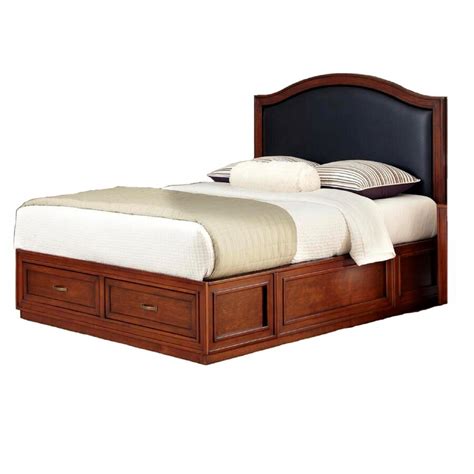 Home Styles Duet Rustic Cherry Black King Platform Bed With Under Bed Storage At Lowes Com