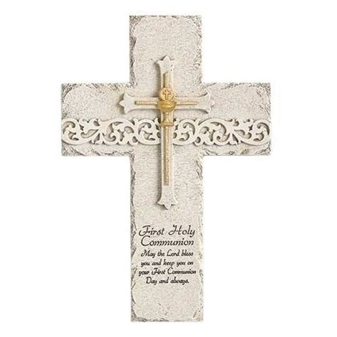 Communion Wall Cross With Stone Finish 925h