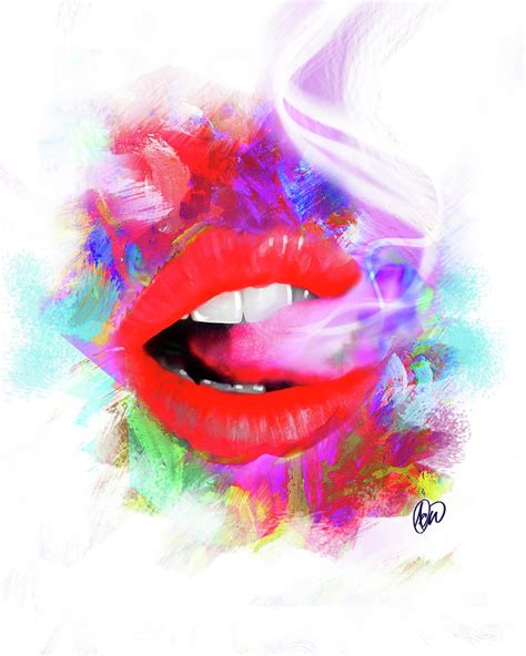Smoking Lips Digital Art By Ac Williams Pixels
