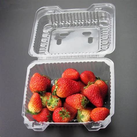 500g Clear Plastic Biodegradable Fruit Strawberry Packaging Container
