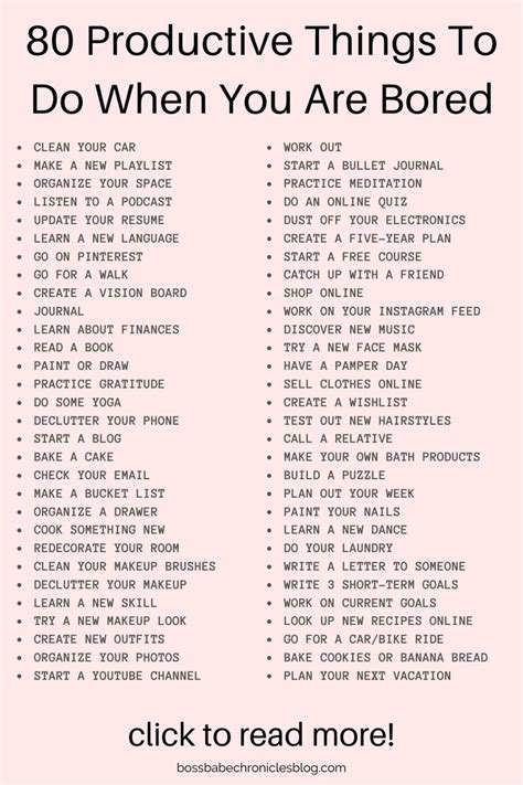 80 Productive Things To Do When Bored Productive Things To Do Self