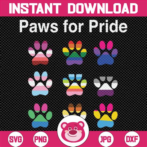 Lgbtq Cute Cat Paws Paws For Pride Svg Flags Printable Cut Inspire Uplift