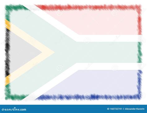 Border Made With South Africa National Flag Stock Illustration