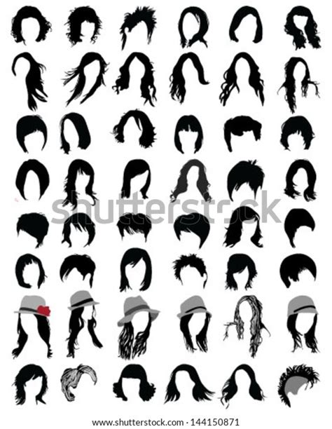 Silhouettes Hair Stylingvector Illustration Stock Vector Royalty Free