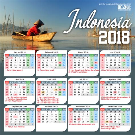 Kalender Indonesia Tahun 2018 Cdr Beserta Hari Libur Dan Cuti Bersama