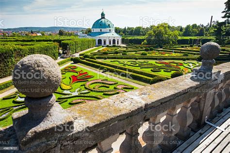 Flower Garden Of Castle In Kromeriz Czech Republic Unesco Stock Photo