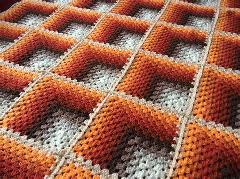 Optical Illusion Crochet Blanket Throw Attic Windows Cushty Retro 60s