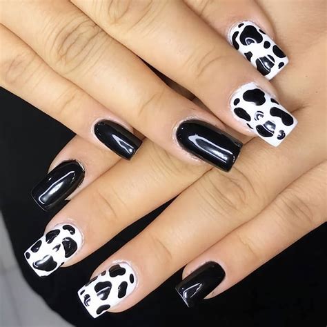 Get The Perfectly Chic Look With Pink Cow Print Acrylic Nails Try Now