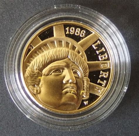 Sold At Auction 1986 W 5 Statue Of Liberty Gold Coin