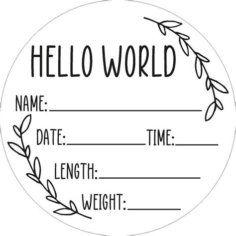 Hello World Baby Announcement Svg Baby Sign New Baby Baby Etsy
