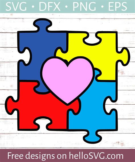 Autism Puzzle Heart 2 Svg Free Svg Files
