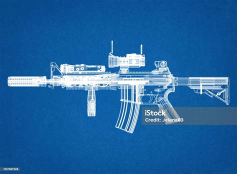 Military Rifle Blueprint Stock Photo Download Image Now Blueprint