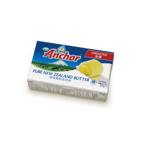 Anchor Butter Unsalted Pure Nz 227gr Vivre Gourmet