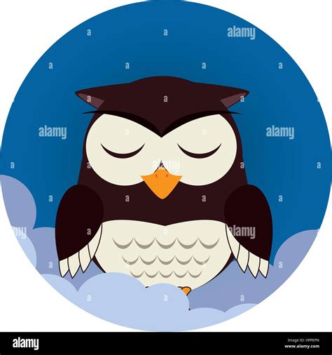 Owl Sleep Character Icon Stock Vector Image And Art Alamy