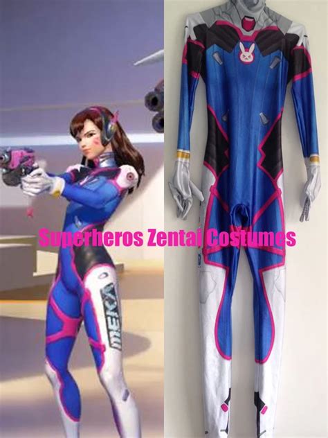 2017 Newest Dva Costume 3d Print Dva Classic Skin Custom Halloween D Va Cosplay Costumes Lycra