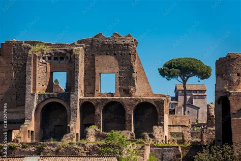 Temple Of Apollo Palatinus On Palatine Hill Of Ancient Rome And Circus